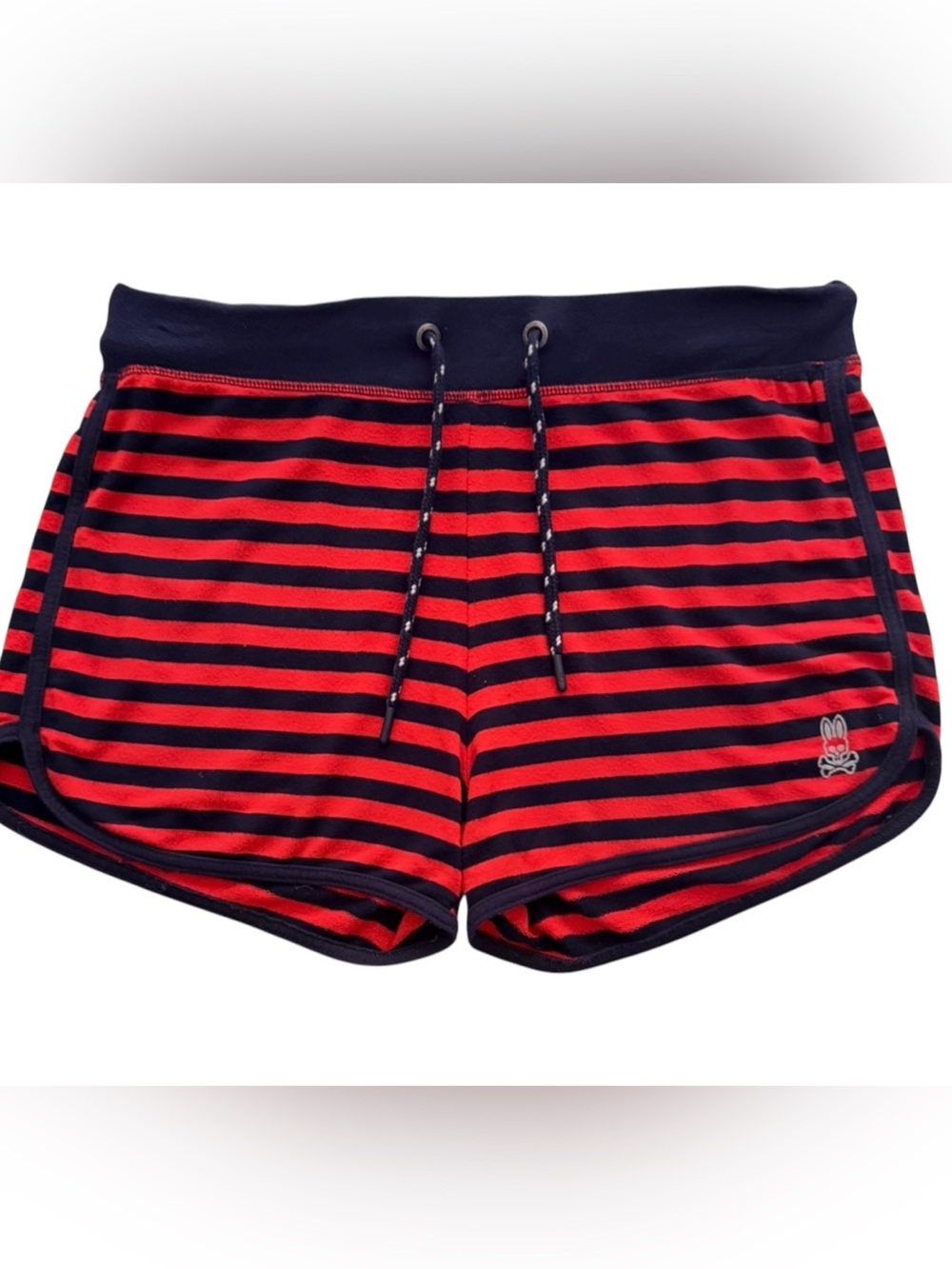 Psycho Bunny Harbor Mist Striped Pajama Lounge Shorts Medium Cozy Athleisure